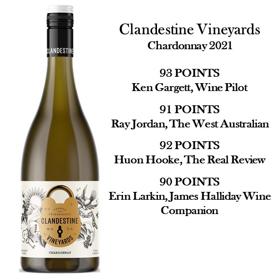 Clandestine Vineyards Chardonnay 2021 – Margaret River, Australia