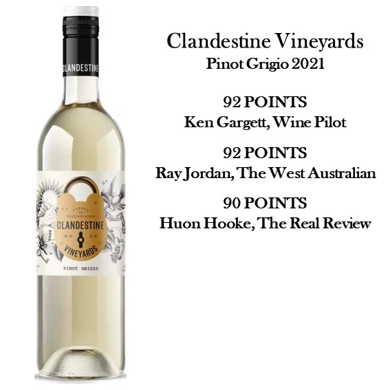 Clandestine Vineyards Pinot Grigio 2021 – Adelaide Hills, Australia