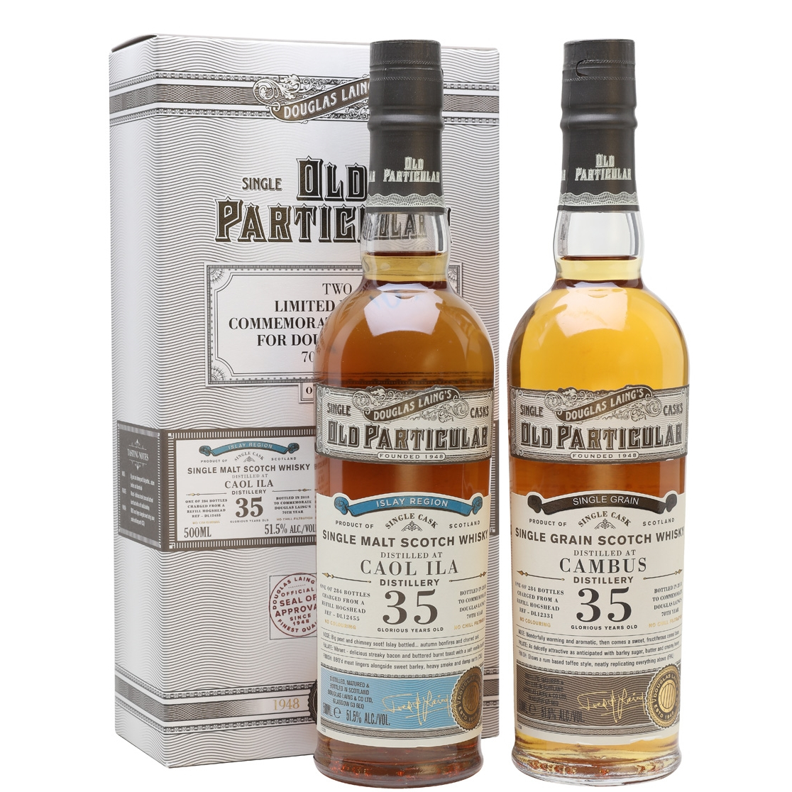 Old Particular Caol Ila 35Years and Cambus 35Years 70th Anniversary Double Pack 2x50cl – Scotland