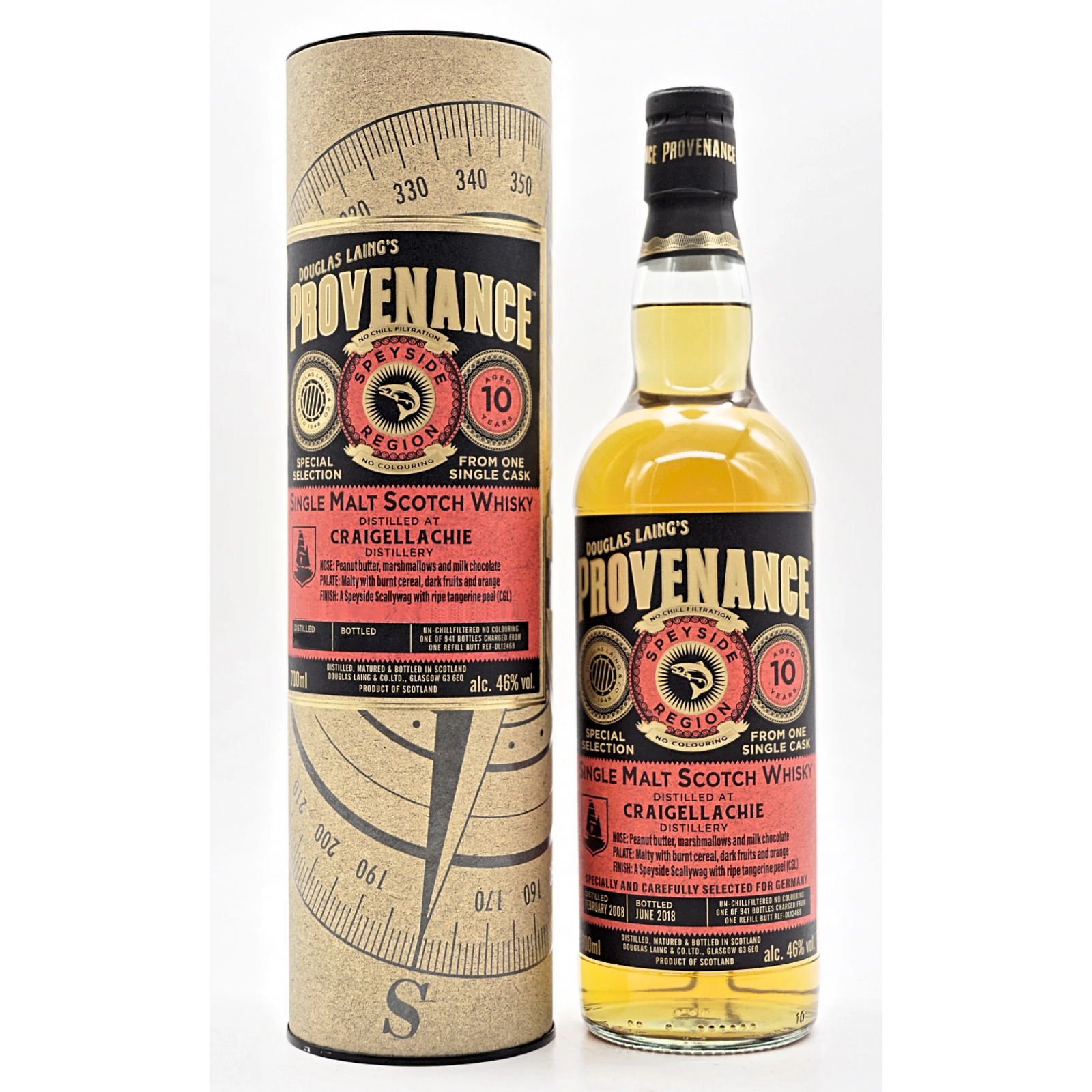 Provenance Craigellachie 10 Years Single Cask Single Malt Whisky – Speyside, Scotland