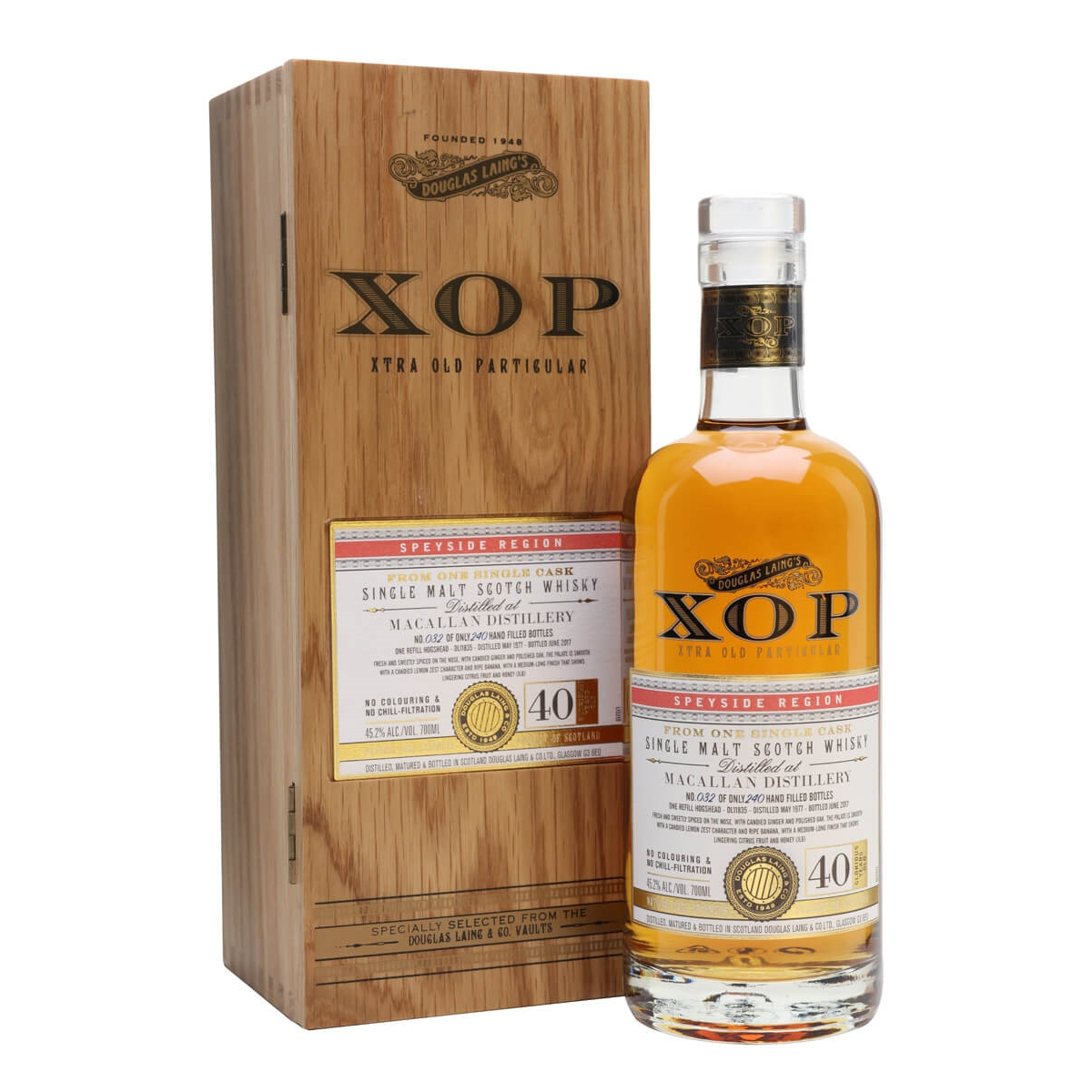Xtra Old Particular Macallan 40 Years Single Cask Single Malt Whisky – Speyside Scotland