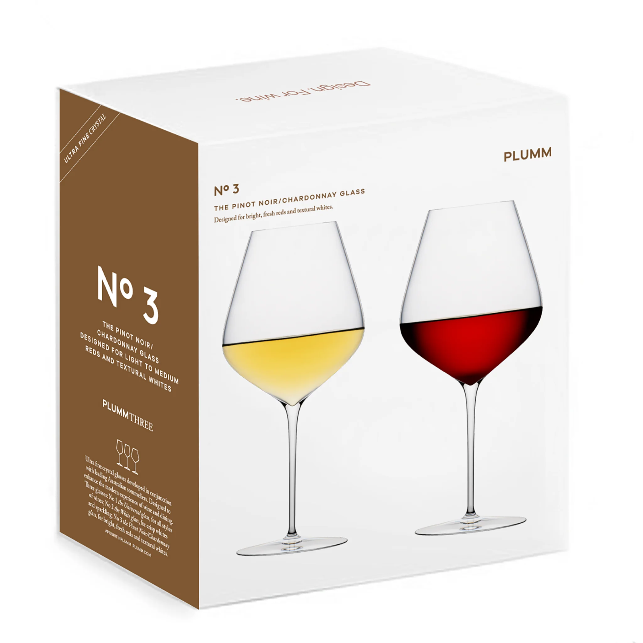 Plumm Three – The Sommelier Series No 3 Chardonnay/Pinot Noir Crystal Glass (Set of 2)