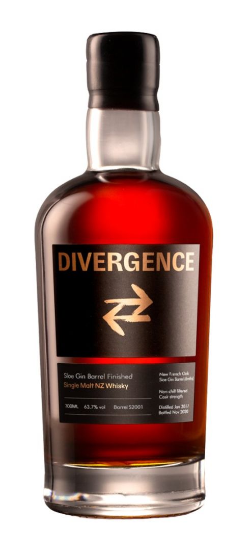 Divergence Single Malt NZ Whisky Sloe Gin Barrel Finished – New Zealand