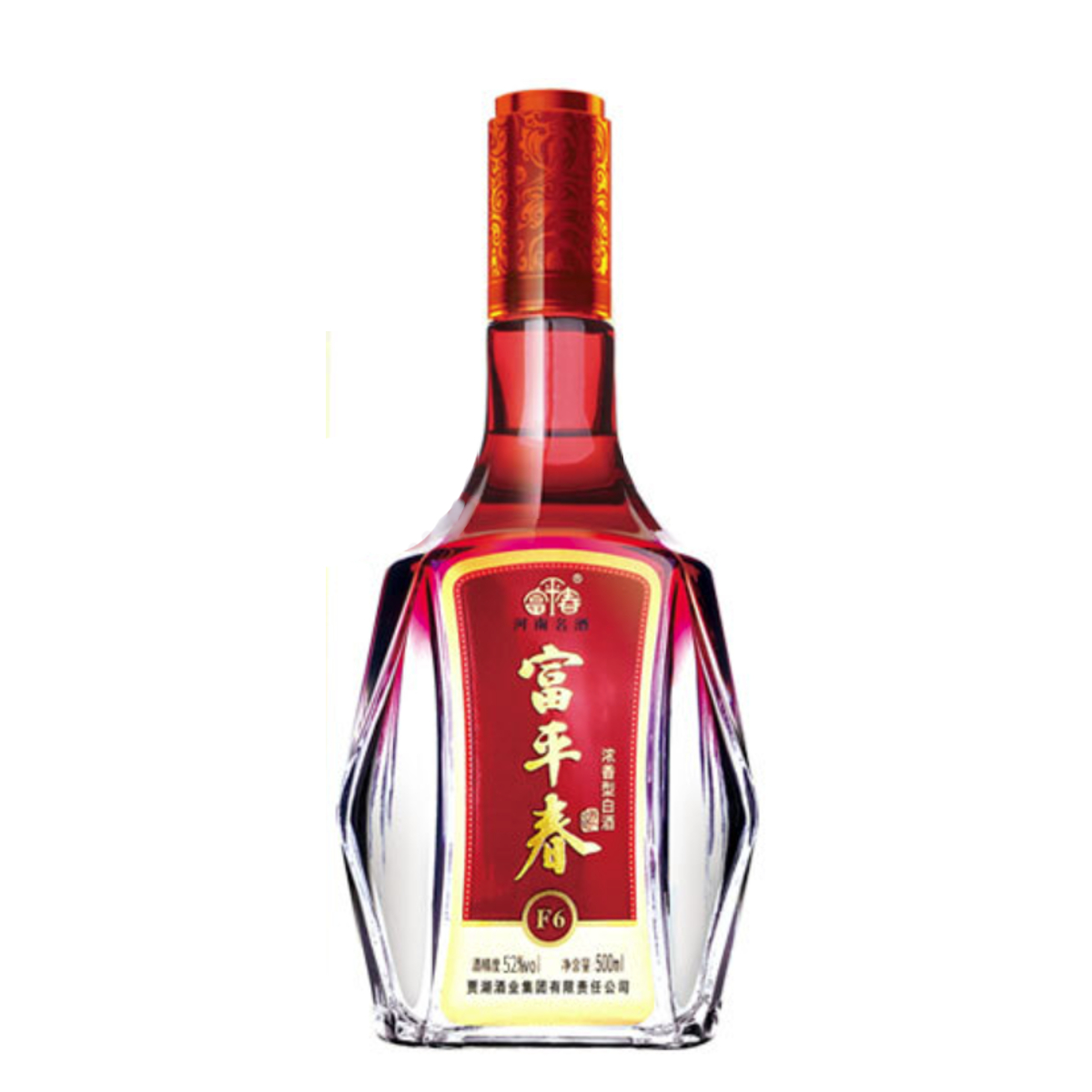 富平春 F6 浓香型白酒 500ml52度 (Fùpíngchūn F6 Nóngxiāng Xíng Báijiǔ 500ml 52 Dù)