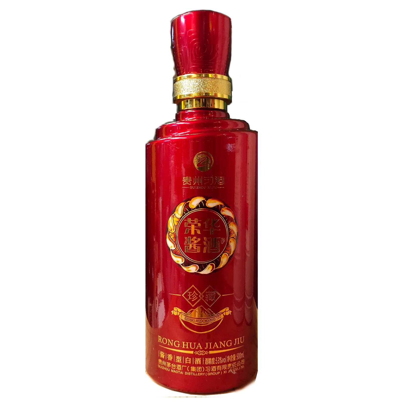 荣华酱酒珍藏53度500ml酱香型 (Ronghua Aged Soy Sauce Liquor 53% 500ml Sauce Fragrance Type)