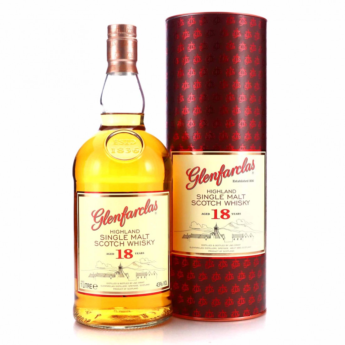 Glenfarclas 18 Years Highland Single Malt Scotch Whisky 1L – Speyside, Scotland