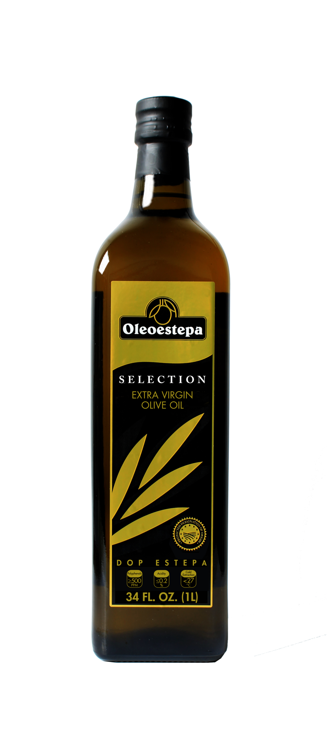 OLEOESTEPA – Selection / Seleccion 1,000ml PDO/DOP/AOP KOSHER Early Harvest Cold Pressed Premium Extra Virgin Olive Oil Spain in Glass Bottle